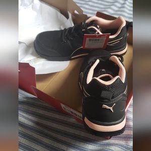 Nice Puma women's steel toe safety work sneakers.